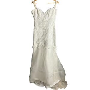 Romona Keveza Sweetheart Mermaid Wedding Gown White Size 10